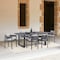 Armen Living Argiope Outdoor Patio 7-Piece Dining Table Set in Aluminum with Gray Cushions 840254333024 - alternate 5